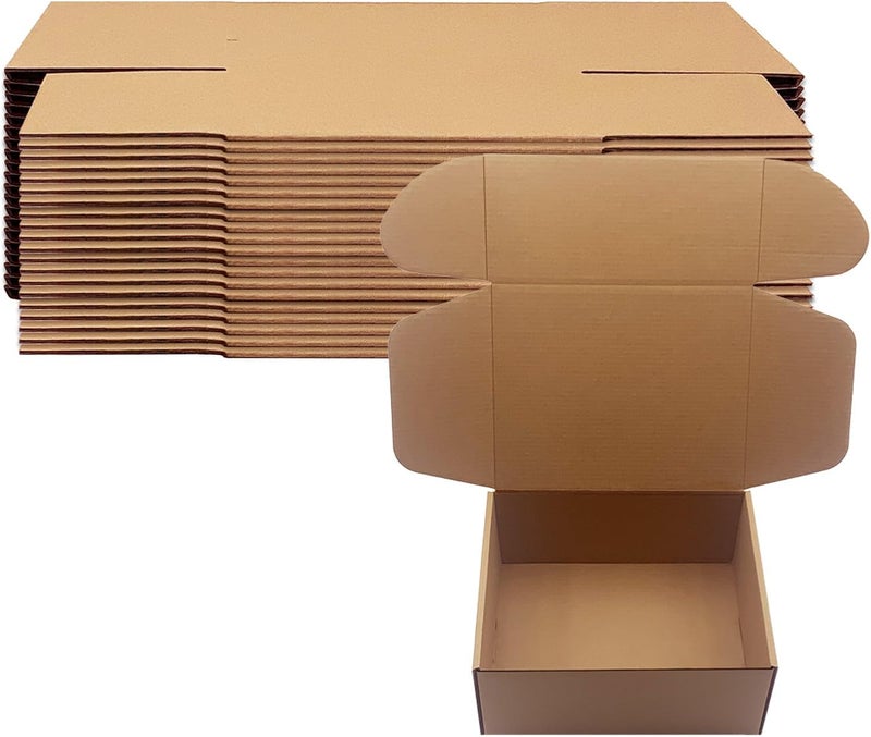Livejun 9x7x4 inch Shipping Boxes Pack of 25, Brown Corrugated Cardboard Box Mailer Boxes for Packaging Small Business Shipping，Recyclable Moving Storage Mailing Boxes Bulk Book Literature Gift Giving - Image 1